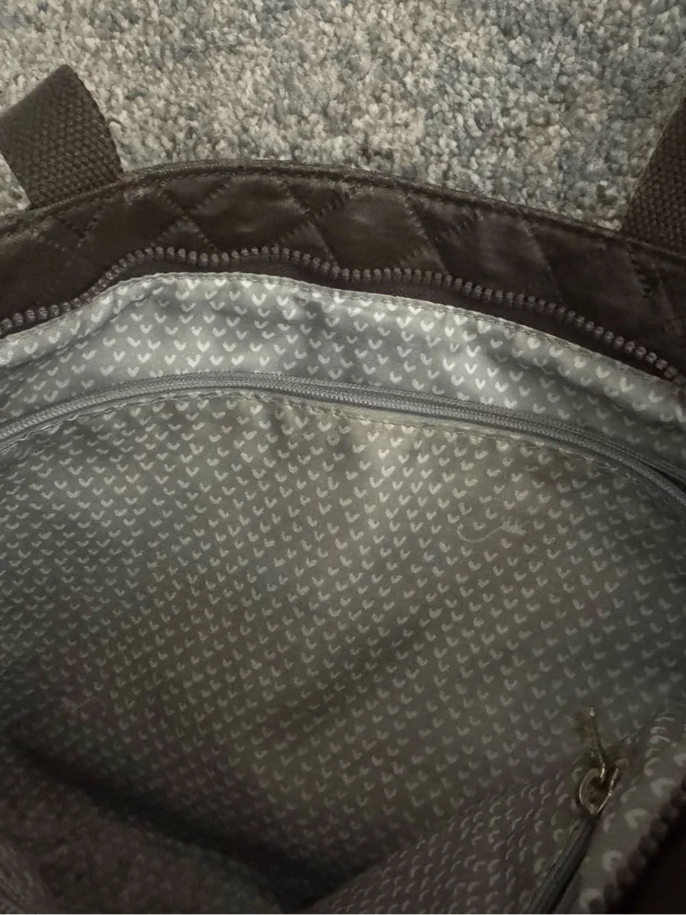 Kipling Quilted Laptop Tote in Dark Brown